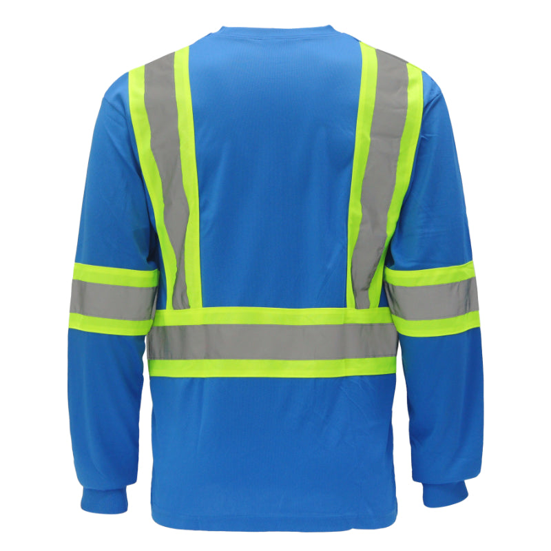 SAFTX-C8-060 High Visibility Contrast Long Sleeve Safety T-shirt