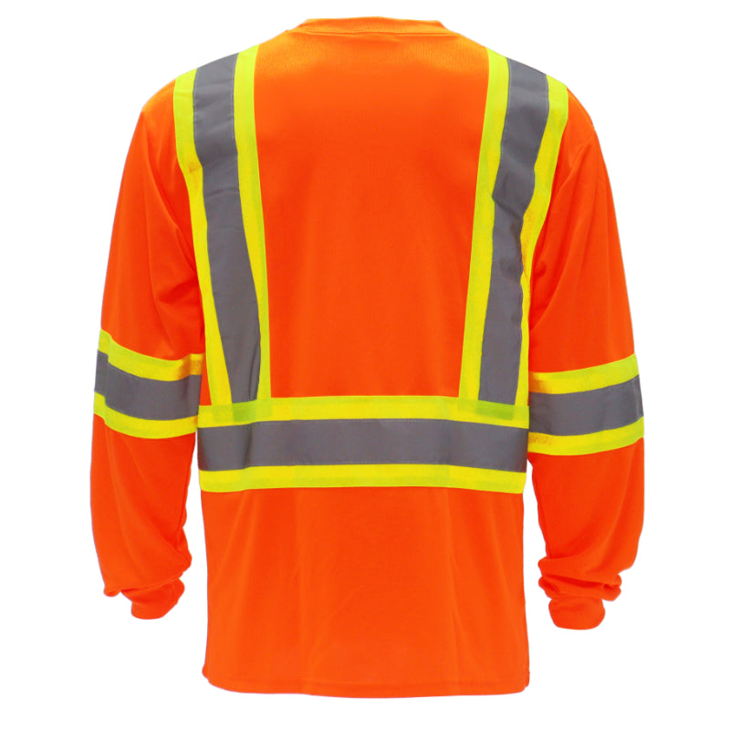SAFTX-C8-060 High Visibility Contrast Long Sleeve Safety T-shirt