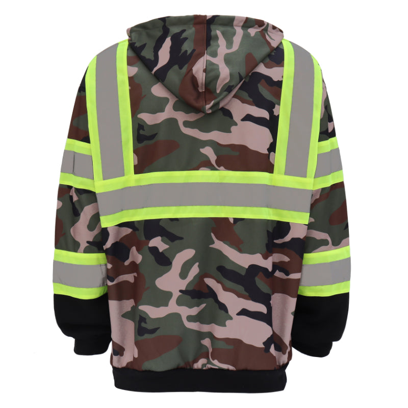 SAFWY-C2-090-1 Hi-Vis Safety Hoodie with Reflective Stripes