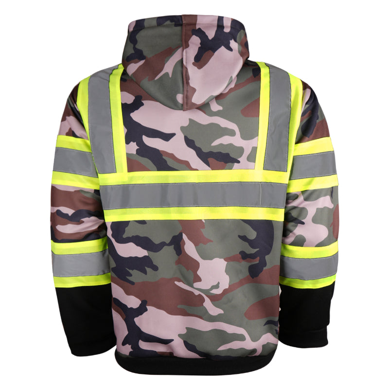 SAFWY-C2-090 Hi-Vis Pullover Hoodie with Reflective Stripes