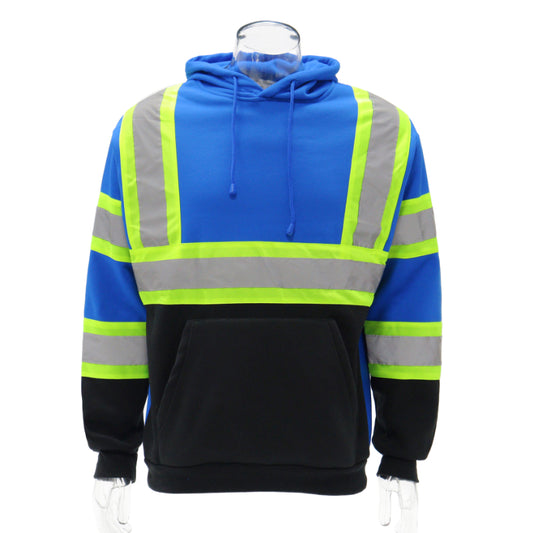 SAFWY-C2-090 Hi-Vis Pullover Hoodie with Reflective Stripes