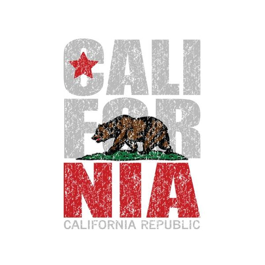 California Bear Red Star Distressed Heat Transfer (100 pack)