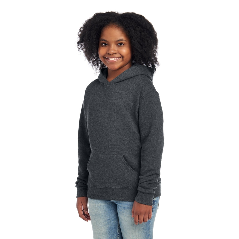 996YR NuBlend® Youth Hooded Sweatshirt (Dark Colors)