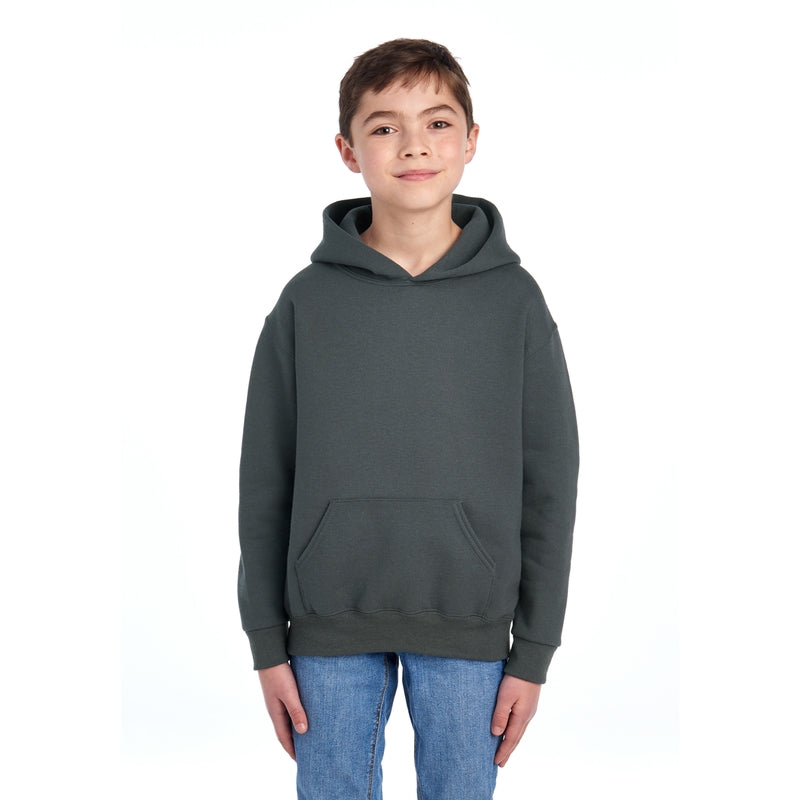 996YR NuBlend® Youth Hooded Sweatshirt (Dark Colors)