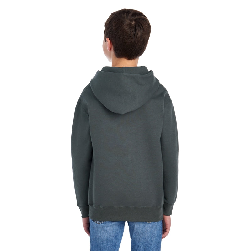 996YR NuBlend® Youth Hooded Sweatshirt (Dark Colors)