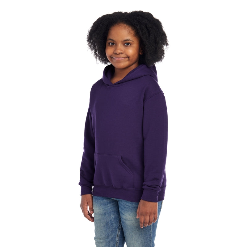 996YR NuBlend® Youth Hooded Sweatshirt (Dark Colors)