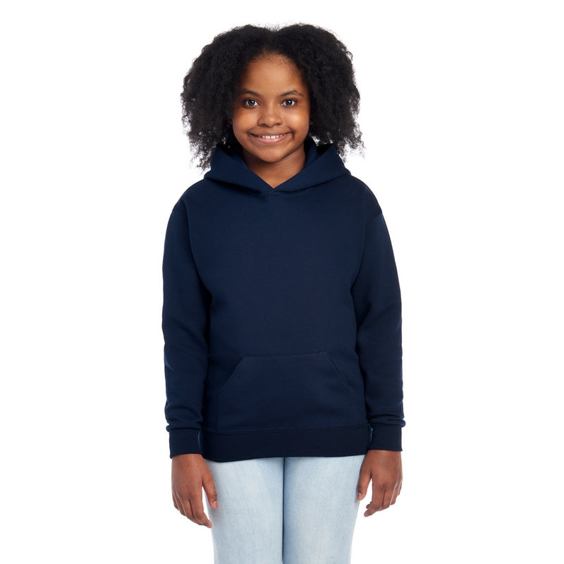 996YR NuBlend® Youth Hooded Sweatshirt (Dark Colors)