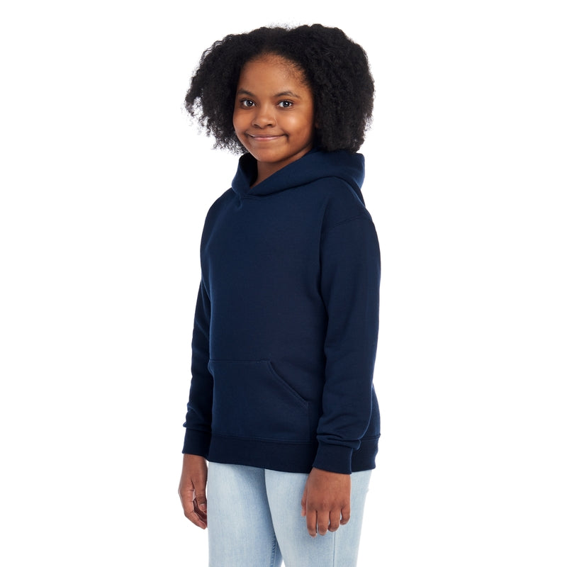 996YR NuBlend® Youth Hooded Sweatshirt (Dark Colors)