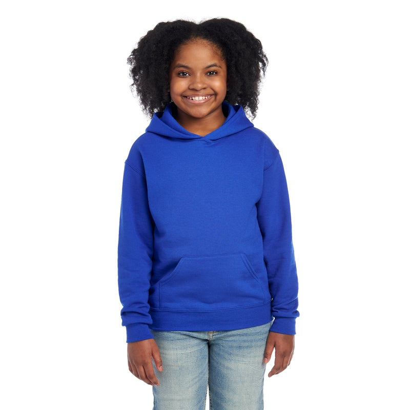 996YR NuBlend® Youth Hooded Sweatshirt (Dark Colors)