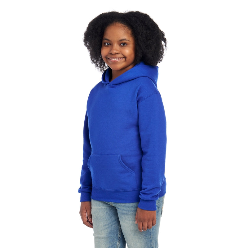 996YR NuBlend® Youth Hooded Sweatshirt (Dark Colors)