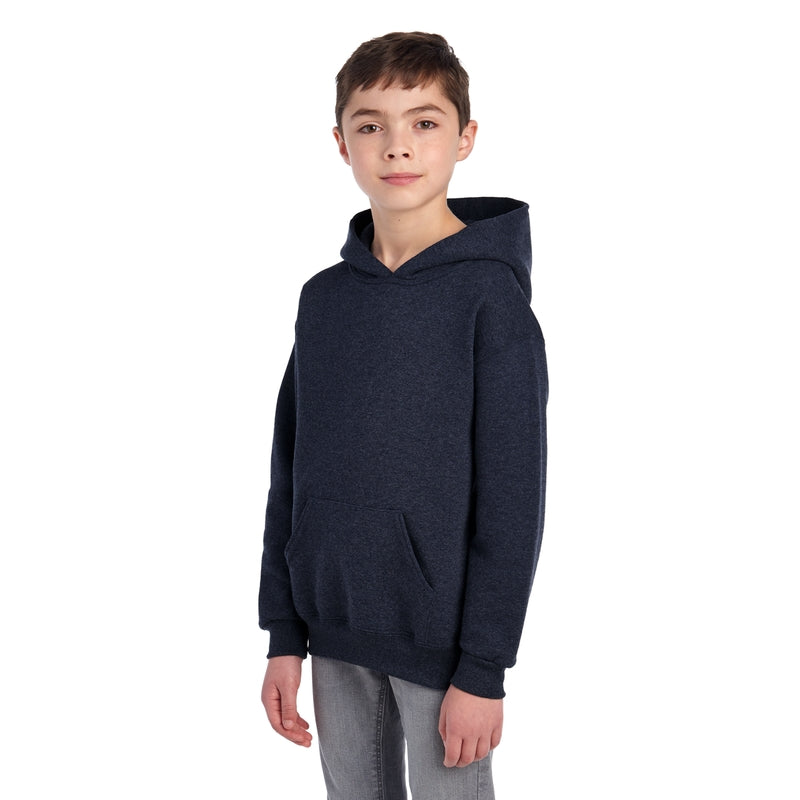 996YR NuBlend® Youth Hooded Sweatshirt (Dark Colors)