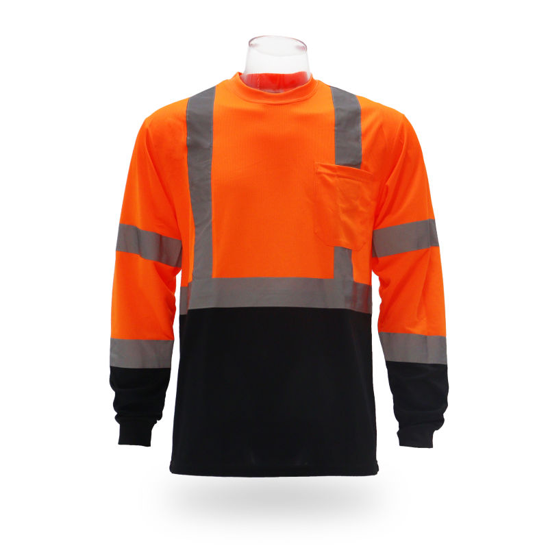 SAFTX-C68-059 High Visibility Contrast Long Sleeve Safety T-shirt