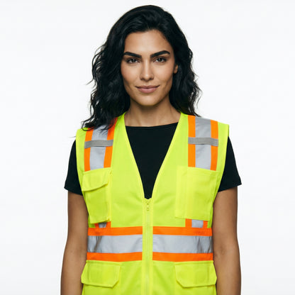 SAFBX-A6-061 Contrast High Visibility Safety Vest
