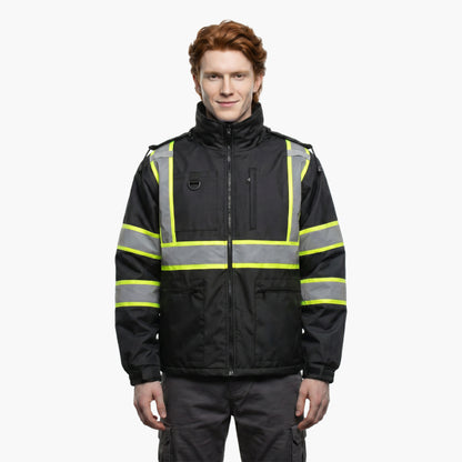 SAFMY-A48-218-1 Insulated Safety Jacket With Reflective Strips