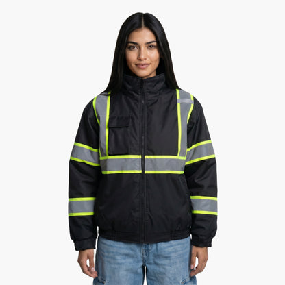 SAFMY-B28-098-1 Hi-Vis Safety Jacket with ANSI Reflective Strips