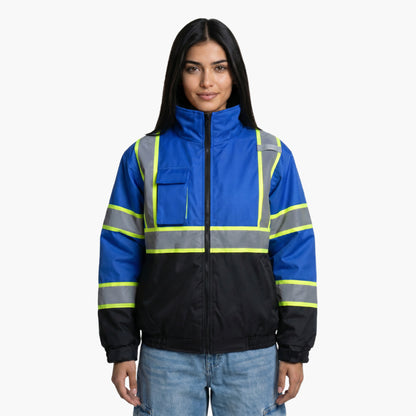 SAFMY-B28-098-1 Hi-Vis Safety Jacket with ANSI Reflective Strips