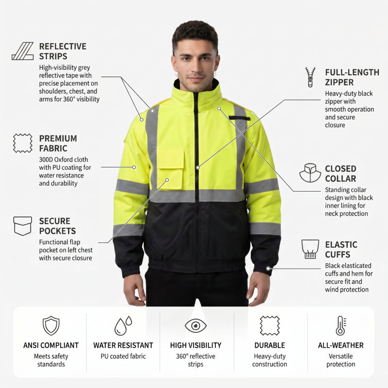 SAFMY-B28-098 ANSI Hi-Vis Safety Jacket