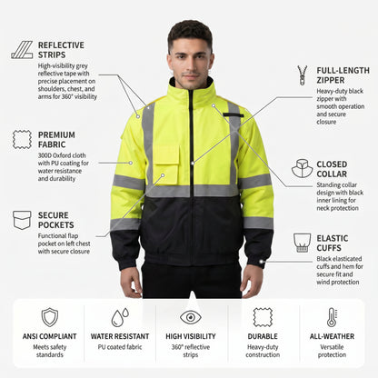 SAFMY-B28-098 ANSI Hi-Vis Safety Jacket