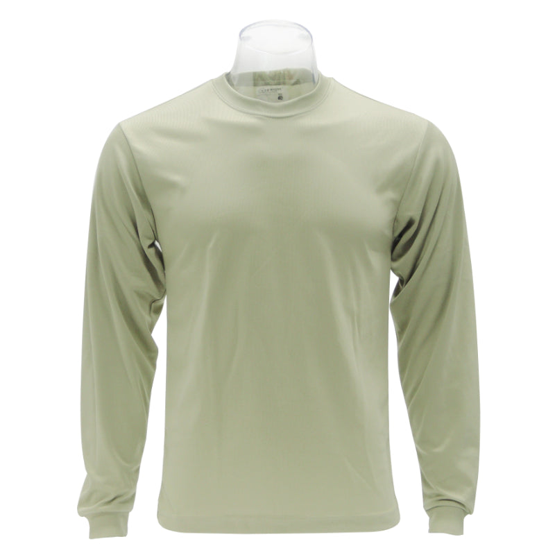Khaki long-sleeve shirt on a white background