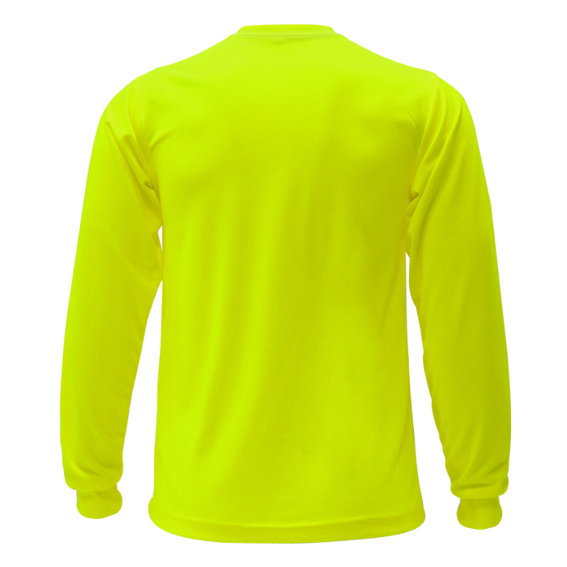Yellow long-sleeve shirt on a white background