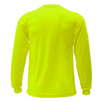 Yellow long-sleeve shirt on a white background
