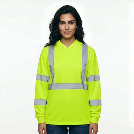 SAFTX-C2-080 Long Sleeve Hooded High Visibility T-Shirt