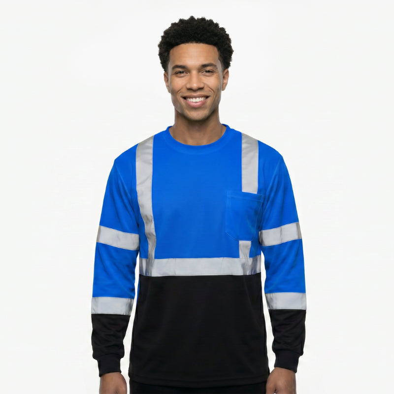 SAFTX-C68-059 High Visibility Contrast Long Sleeve Safety T-shirt