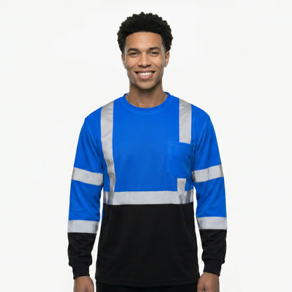 SAFTX-C68-059 High Visibility Contrast Long Sleeve Safety T-shirt