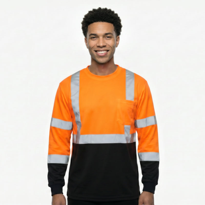 SAFTX-C68-059 High Visibility Contrast Long Sleeve Safety T-shirt