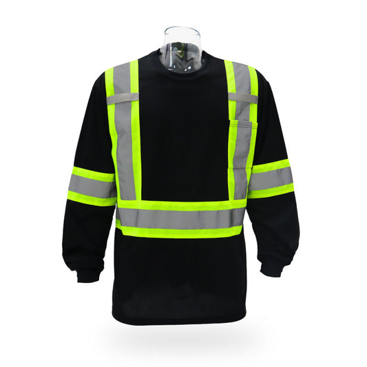 SAFTX-C8-060 High Visibility Contrast Long Sleeve Safety T-shirt