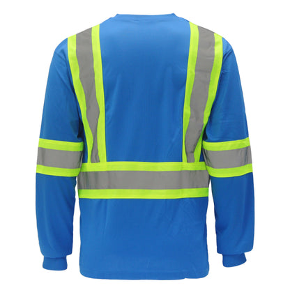 SAFTX-C8-060 High Visibility Contrast Long Sleeve Safety T-shirt