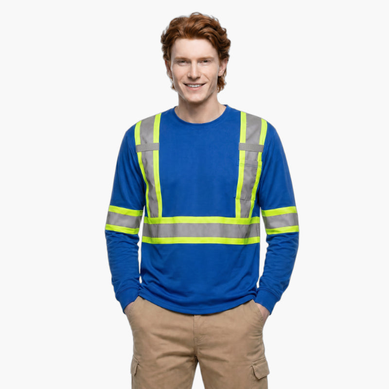 SAFTX-C8-060 High Visibility Contrast Long Sleeve Safety T-shirt