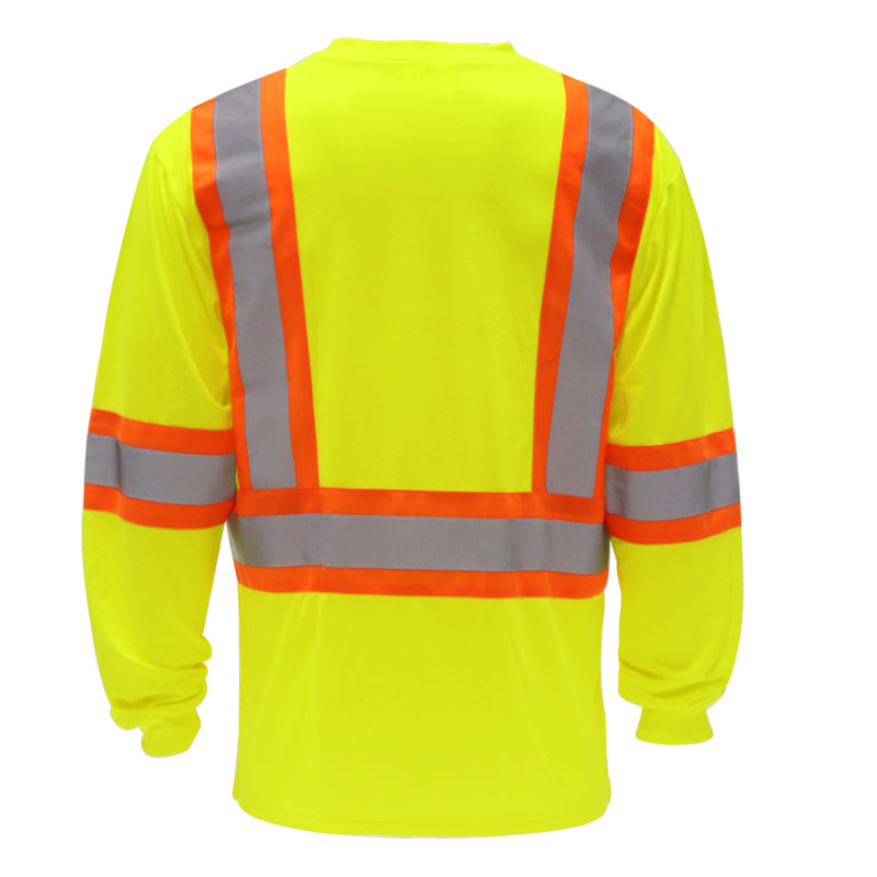 SAFTX-C8-060 High Visibility Contrast Long Sleeve Safety T-shirt