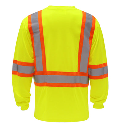 SAFTX-C8-060 High Visibility Contrast Long Sleeve Safety T-shirt