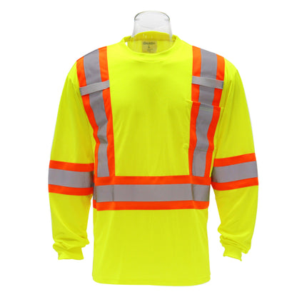 SAFTX-C8-060 High Visibility Contrast Long Sleeve Safety T-shirt