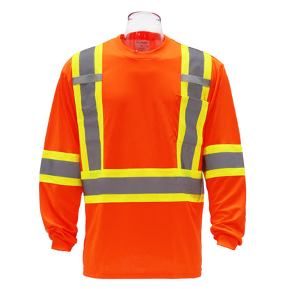 SAFTX-C8-060 High Visibility Contrast Long Sleeve Safety T-shirt
