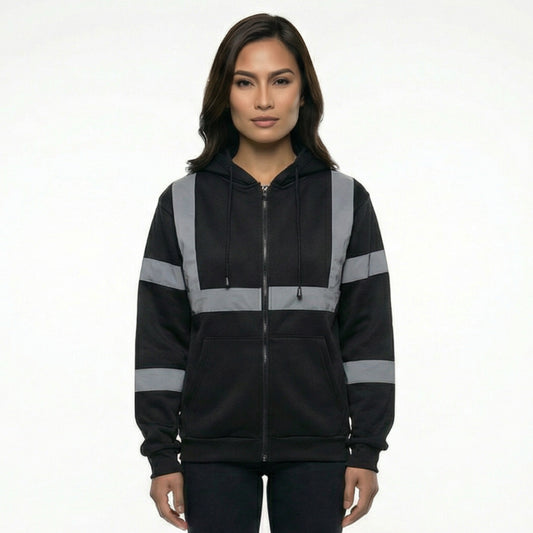 SAFWY-A2-088-1 Reflective Strip Fleece Zip Hoodie