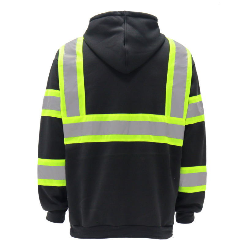 SAFWY-B2-093-1 Hi-Vis Reflective Safety Zip Hoodie
