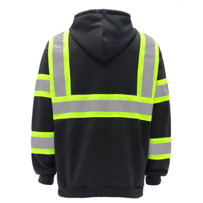 SAFWY-B2-093-1 Hi-Vis Reflective Safety Zip Hoodie