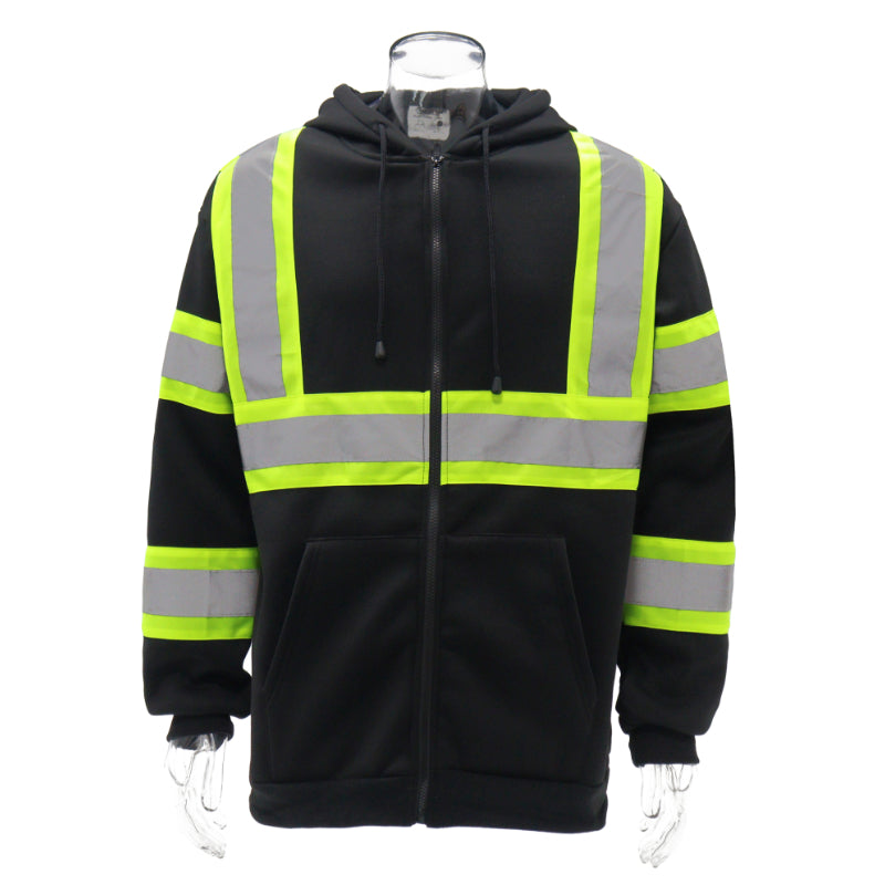 SAFWY-B2-093-1 Hi-Vis Reflective Safety Zip Hoodie