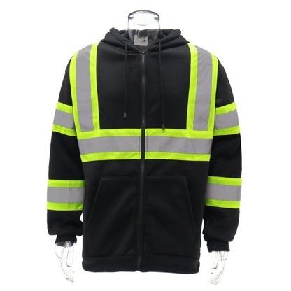 SAFWY-B2-093-1 Hi-Vis Reflective Safety Zip Hoodie