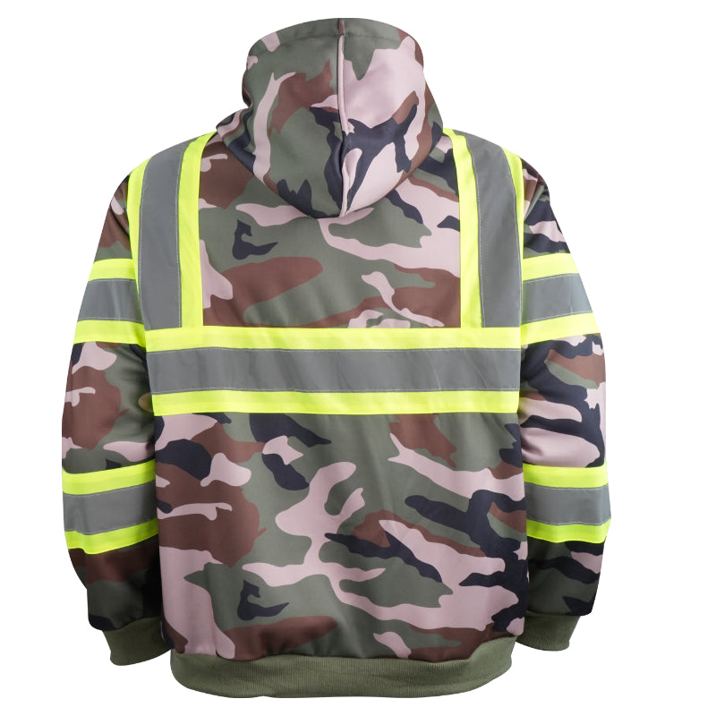SAFWY-B2-093-1 Hi-Vis Reflective Safety Zip Hoodie