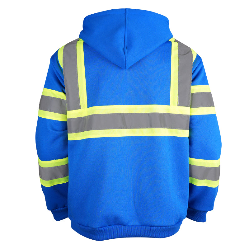 SAFWY-B2-093-1 Hi-Vis Reflective Safety Zip Hoodie