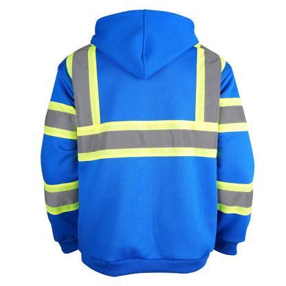 SAFWY-B2-093-1 Hi-Vis Reflective Safety Zip Hoodie