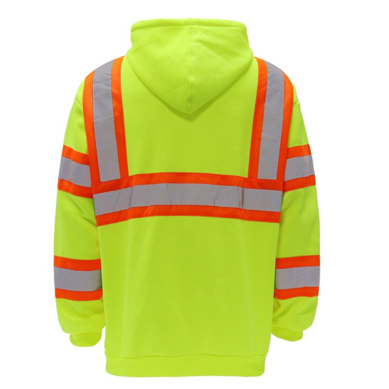 SAFWY-B2-093-1 Hi-Vis Reflective Safety Zip Hoodie
