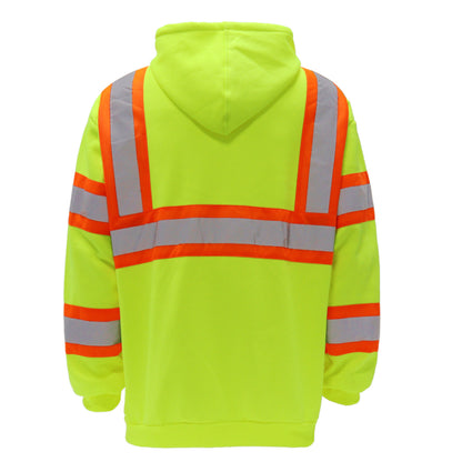 SAFWY-B2-093-1 Hi-Vis Reflective Safety Zip Hoodie