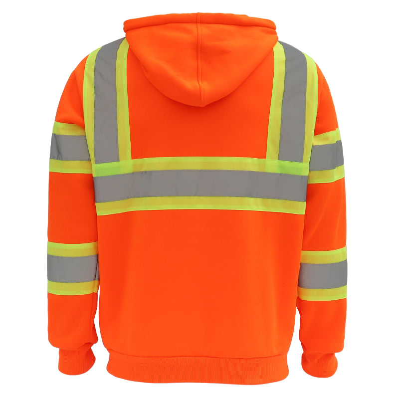 SAFWY-B2-093-1 Hi-Vis Reflective Safety Zip Hoodie