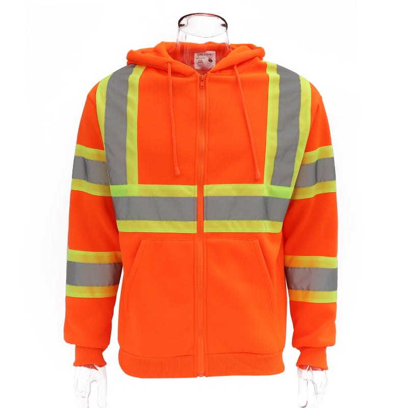 SAFWY-B2-093-1 Hi-Vis Reflective Safety Zip Hoodie