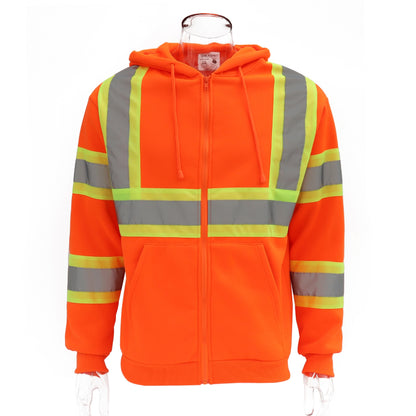 SAFWY-B2-093-1 Hi-Vis Reflective Safety Zip Hoodie