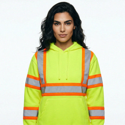 SAFWY-B2-093 Hi-Vis Reflective Safety Pullover Hoodie
